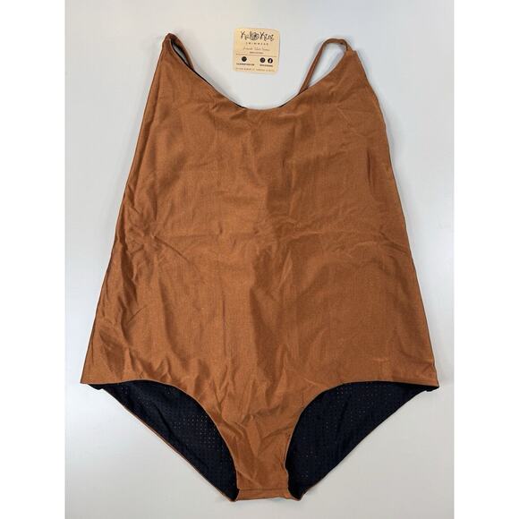 KaloKini Women’s One Piece Bathing Suit Size 2XL Pumpkin Spice Reversible Beach - Picture 15 of 16